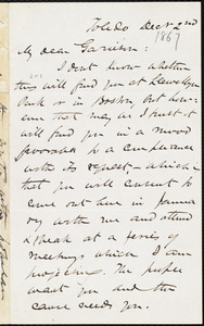 Letter from James Miller M'Kim, Toledo, [Ohio], to William Lloyd Garrison, Dec[ember] 2nd [1867]