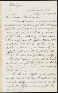 Letter from Samuel Joseph May, Syracuse, [N.Y.], to William Lloyd Garrison, Sep. 25, 1860