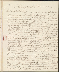 Letter from James K. Camp, Farmington, to Amos Augustus Phelps, 16th Nov 1830