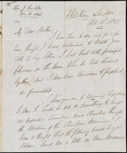 Letter from James Carlile, London, to Amos Augustus Phelps, Nov. 18. 1843