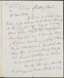 Letter from James Carlile, Hackney, [London], to Amos Augustus Phelps, Dec 3 [1844]