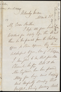 Letter from James Carlile, London, to Amos Augustus Phelps, March 28 [1845]