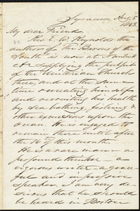Letter from Samuel Joseph May, Syracyse, [N.Y.], to William Lloyd Garrison, Aug[ust] 5 1863