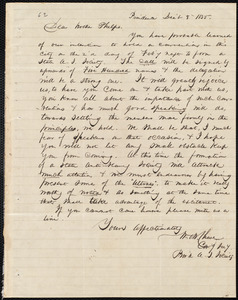 Letter from William M. Chace, Providence, to Amos Augustus Phelps, Dec'r 8 1835