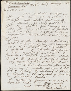 Letter from Charles Chamberlain, Boston, to Amos Augustus Phelps, 1841