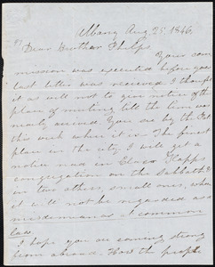 Letter from William Lawrence Chaplin, Albany, to Amos Augustus Phelps, Aug. 25 1846