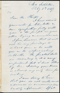 Letter from Julius O. Beardslee, Mico Institution, [Kingston, Jamaica], to Amos Augustus Phelps, Feb[ruar]y 5th 1847