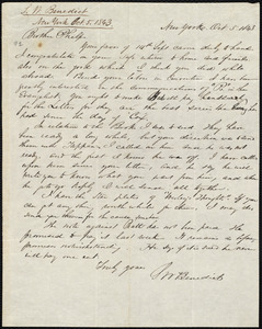 Letter from Seth Williston Benedict, New York, to Amos Augustus Phelps, Oct. 5. 1843