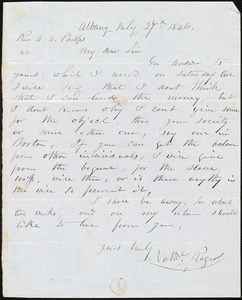 Letter from Nathaniel Peabody Rogers, Albany, [N.Y.], to Amos Augustus Phelps, July 27th. 1846