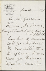 Letter from Rebecca Moore, [London, England], to William Lloyd Garrison, June 23 1877