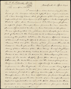 Letter from Walter Hilliard Bidwell, New York, to Amos Augustus Phelps, 12 April 1843