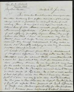 Letter from Walter Hilliard Bidwell, New York, to Amos Augustus Phelps, 20 June 1844