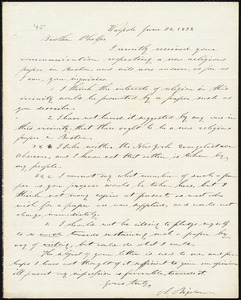 Letter from Asahael Bigelow, Walpole, to Amos Augustus Phelps, June 24. 1833
