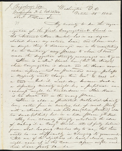 Letter from John Bigelow, Washington, D. C., to Amos Augustus Phelps, October 25 1844
