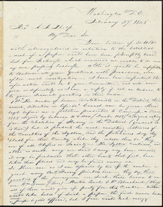 Letter from John Bigelow, Washington, D. C., to Amos Augustus Phelps, February 2/ 1846