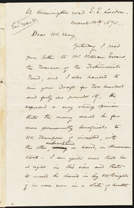Letter from Frederick William Chesson, London, [England], to Samuel May, Jr., March 12th 1870