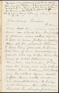 Letter from Lydia Mott, Albany, [N.Y.], to William Lloyd Garrison, May 8 1861