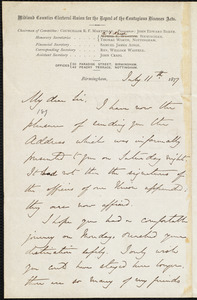 Letter from Robert F. Martineau, Birmingham, [England], to William Lloyd Garrison, July 11th 1877