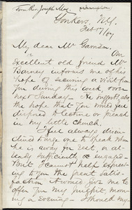 Letter from Joseph May, Yonker, N.Y., to William Lloyd Garrison, Feb[ruary] 17 / [18]67