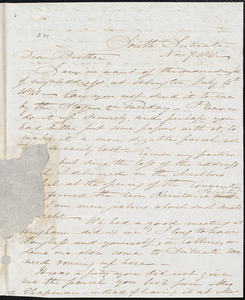 Letter from Samuel Joseph May, South Scituate, [Mass], to William Lloyd Garrison, Nov[ember] 7. 1841