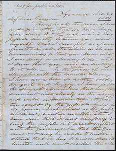 Letter from Samuel Joseph May, Syracuse, [N.Y.], to William Lloyd Garrison, Nov[ember] 23. 1851