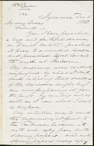 Letter from Samuel Joseph May, Syracuse, [N.Y.], to William Lloyd Garrison, Dec[emebr] 8 1852