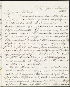 Letter from Samuel Joseph May, Syracuse, [N.Y.], to William Lloyd Garrison, March 11. 1858
