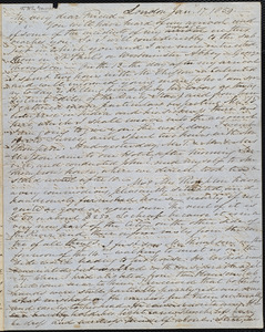 Letter from Samuel Joseph May, London, [England], to William Lloyd Garrison, Jan[uary] 17 1859