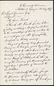 Letter from Andrew Paton, Glasgow, [Scotland], to William Lloyd Garrison, 23 Aug[ust] 1877