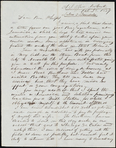 Letter from Julius O. Beardslee, New York, to Amos Augustus Phelps, Oct. 26. 1839
