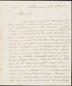 Letter from Charles Munde, Northampton, [Mass.], to William Lloyd Garrison, Nov[ember] 25th 1852