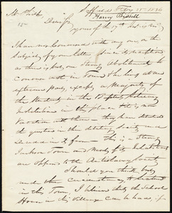 Letter from Harvey Bissell, Suffield, to Amos Augustus Phelps, Feb[ruar]y 25. 1836