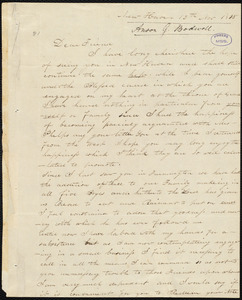 Letter from Anson G. Bodwell, New Haven, to Amos Augustus Phelps, 12th Nov 1838