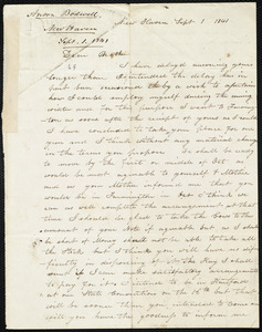 Letter from Anson G. Bodwell, New Haven, to Amos Augustus Phelps, Sept 1 1841
