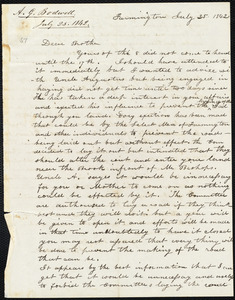 Letter from Anson G. Bodwell, Farmington, to Amos Augustus Phelps, July 25 1842