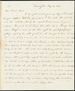 Letter from Parentha Bodwell, Farmington, to Amos Augustus Phelps, May 22 1829