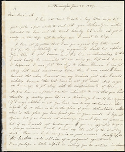 Letter from Parentha Bodwell, Farmington, to Amos Augustus Phelps, June 22 1829