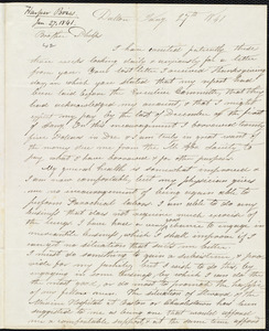 Letter from Harper Boies, Dalton, to Amos Augustus Phelps, Jany 27th 1841