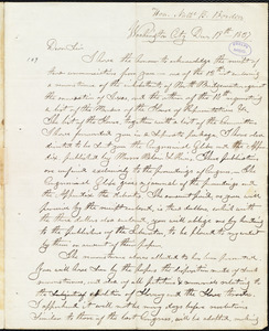 Letter from Nathaniel B. Borden, Washington City, to Amos Augustus Phelps, Dec 19th 1839