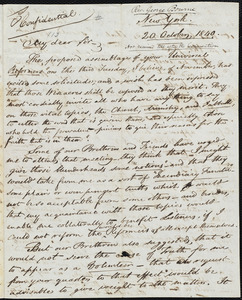 Letter from George Bourne, New York, to Amos Augustus Phelps, 20 October, 1840