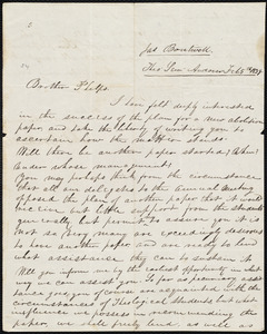Letter from James Boutwell, Andover, to Amos Augustus Phelps, Feb. 5th 1839