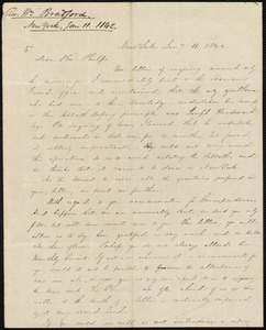 Letter from William Bradford, New York, to Amos Augustus Phelps, Jany 11. 1842