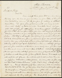 Letter from Abel Brown, Northampton, to Amos Augustus Phelps, August 6th 1840