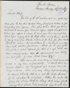 Leter from John Edwin Brown, Providence, to Amos Augustus Phelps, Sept 12 1837