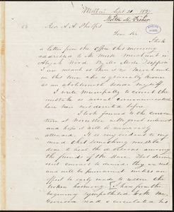 Letter from Milton Metcalf Fisher, Westboro, to Amos Augustus Phelps, Sept 21 1837