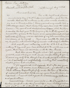 Letter from Warren Fay, Northborough, to Amos Augustus Phelps, Aug. 1, 1845