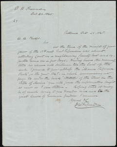 Letter from D. W. Fessenden, Portland, to Amos Augustus Phelps, Oct 20. 1845
