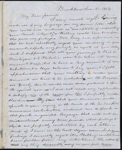 Letter from Samuel Philbrick, Brookline, [Mass.], to William Lloyd Garrison, Jan[uary] 5. 1854