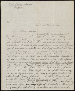 Letter from Frederick Augustus Fiske, Amherst, to Amos Augustus Phelps, Feb. 19. 1844