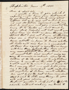 Letter from Elijah Fitch, Hopkinton, to Amos Augustus Phelps, June 4th 1832